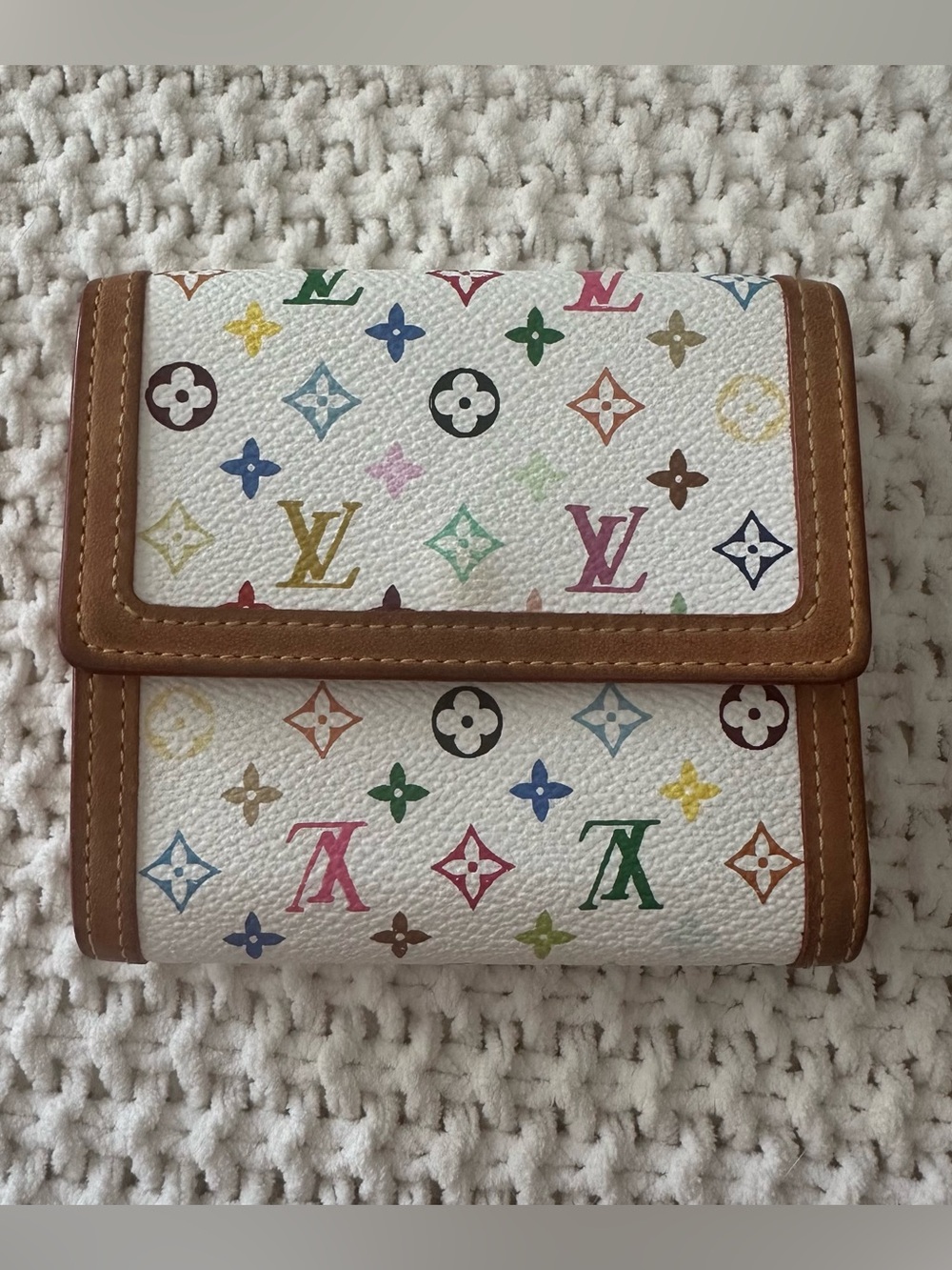 Authentic Louis Vuitton Murakami Pochette Porte-Monnaie Wallet Multicolor LV COA - Picture 3 of 16
